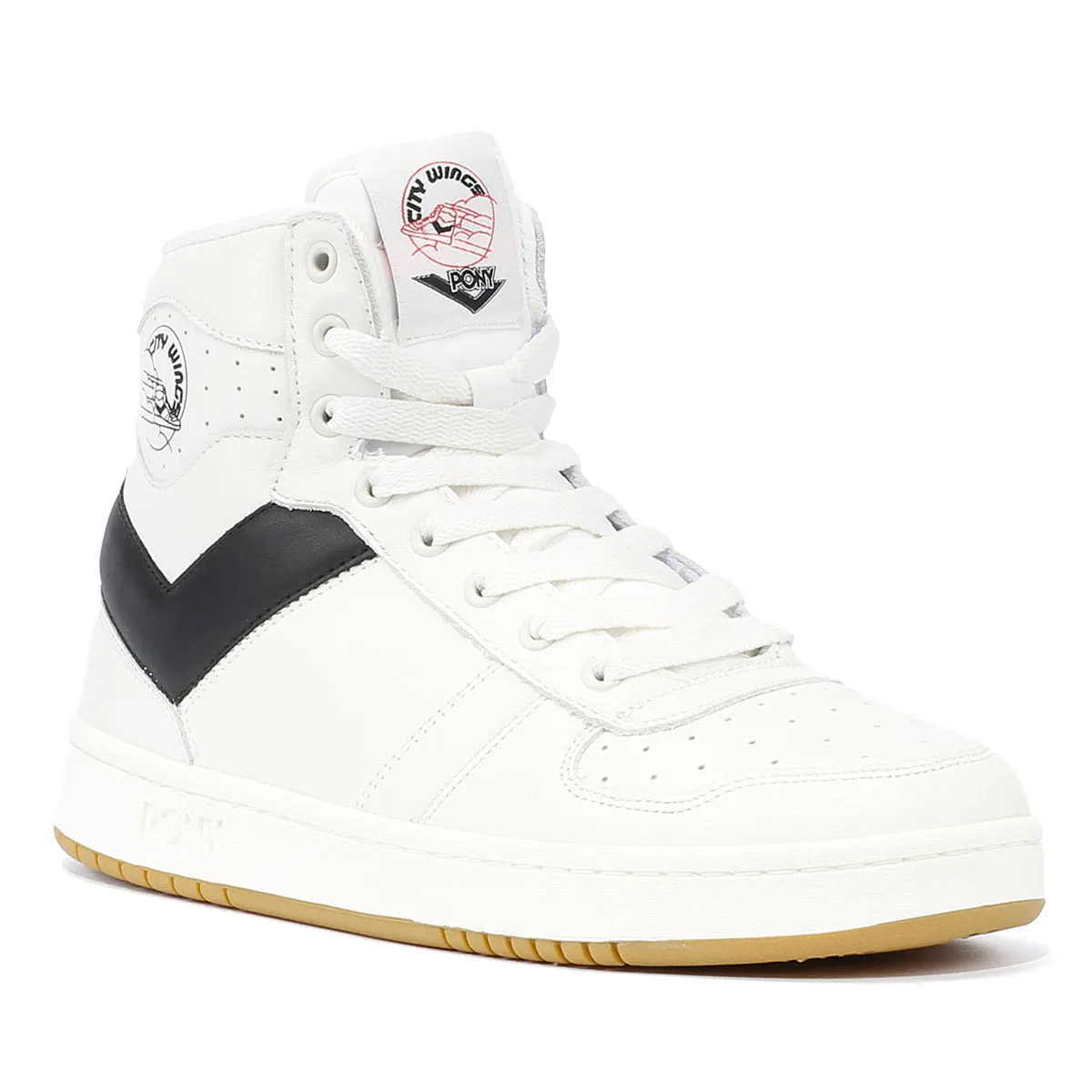 Pony City Wings Hi White/Black Trainers