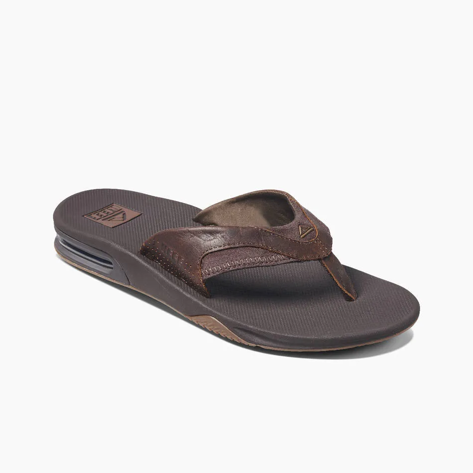 Reef Mens Leather Fanning Dark Brown