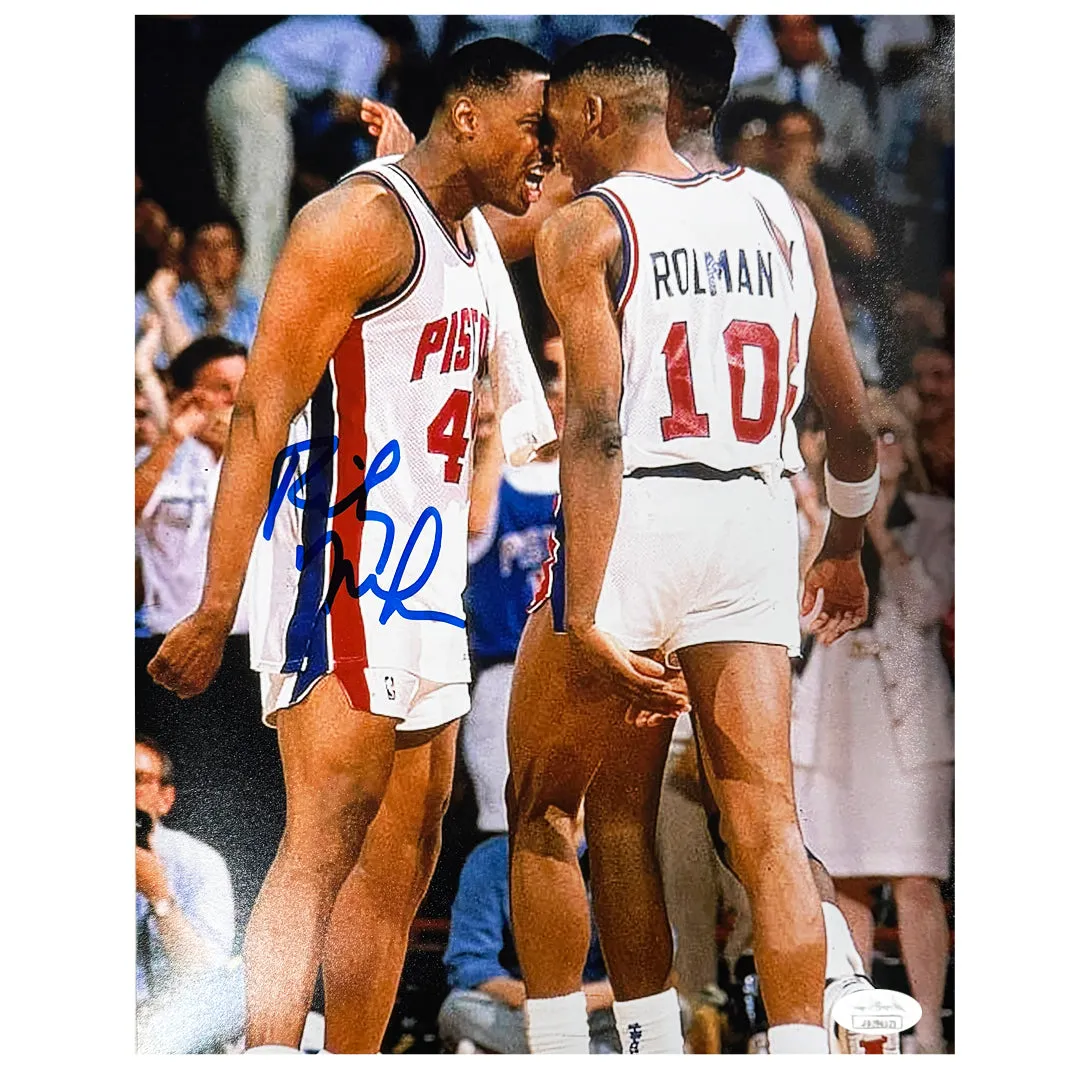 Ricky Mahorn Signed Detroit Pose 1 Basketball 8x10 Photo (JSA)