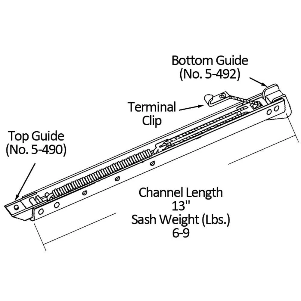 Single Hung Sliding Window 13" Sash Balance 6-9 Lbs