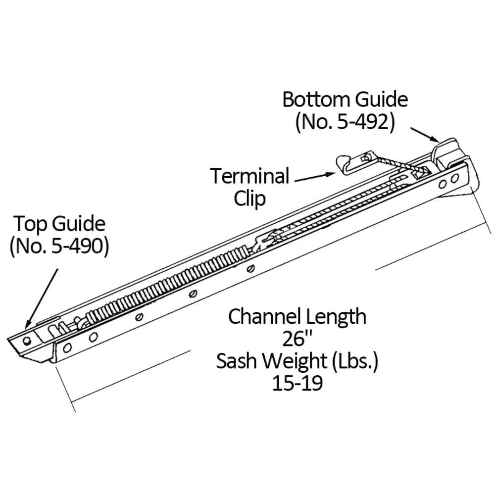 Single Hung Sliding Window 26" Sash Balance 15-19 Lbs