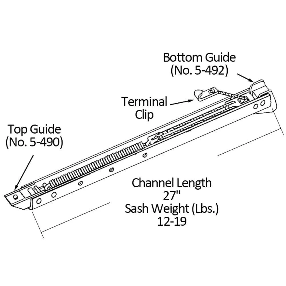 Single Hung Sliding Window 27" Sash Balance With Wings 13-19 Lbs