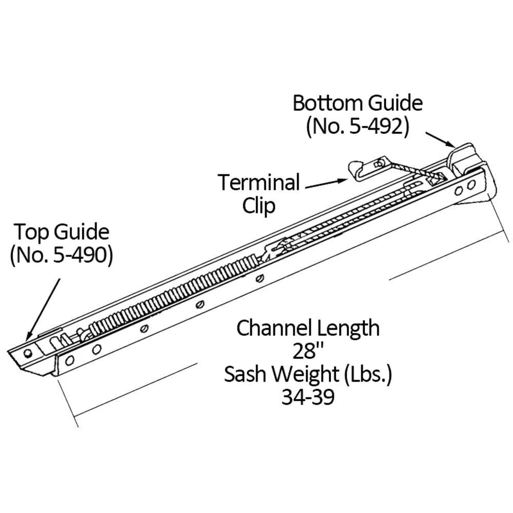 Single Hung Sliding Window 28" Sash Balance 28-33 Lbs