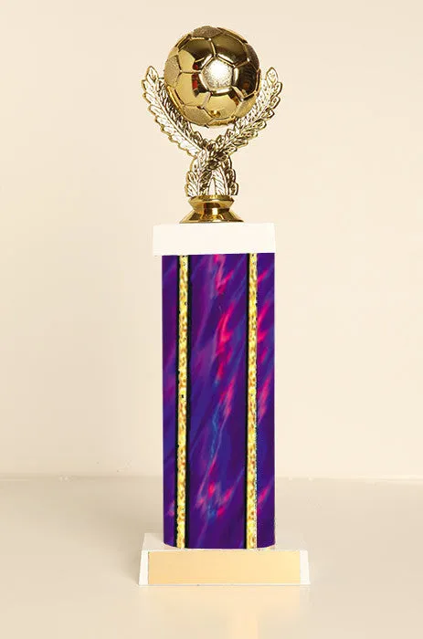 Soccer Ball Square Column Trophy