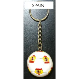 Spain Soccer Ball Metal Key Chain