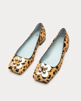 Square Toe Leopard Print Ballet Flat