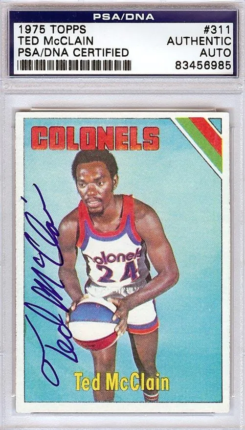 Ted McClain Autographed 1975 Topps Card #311 Kentucky Colonels PSA/DNA #83456985