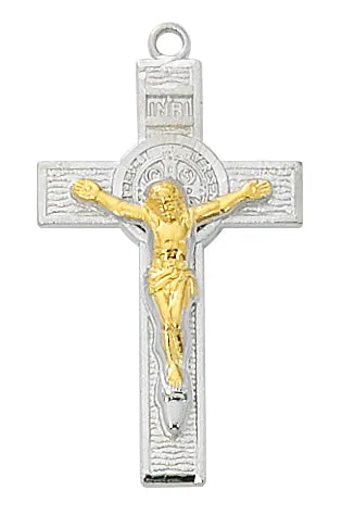 Two-Tone Sterling Benedict Cross Boxed - L9199