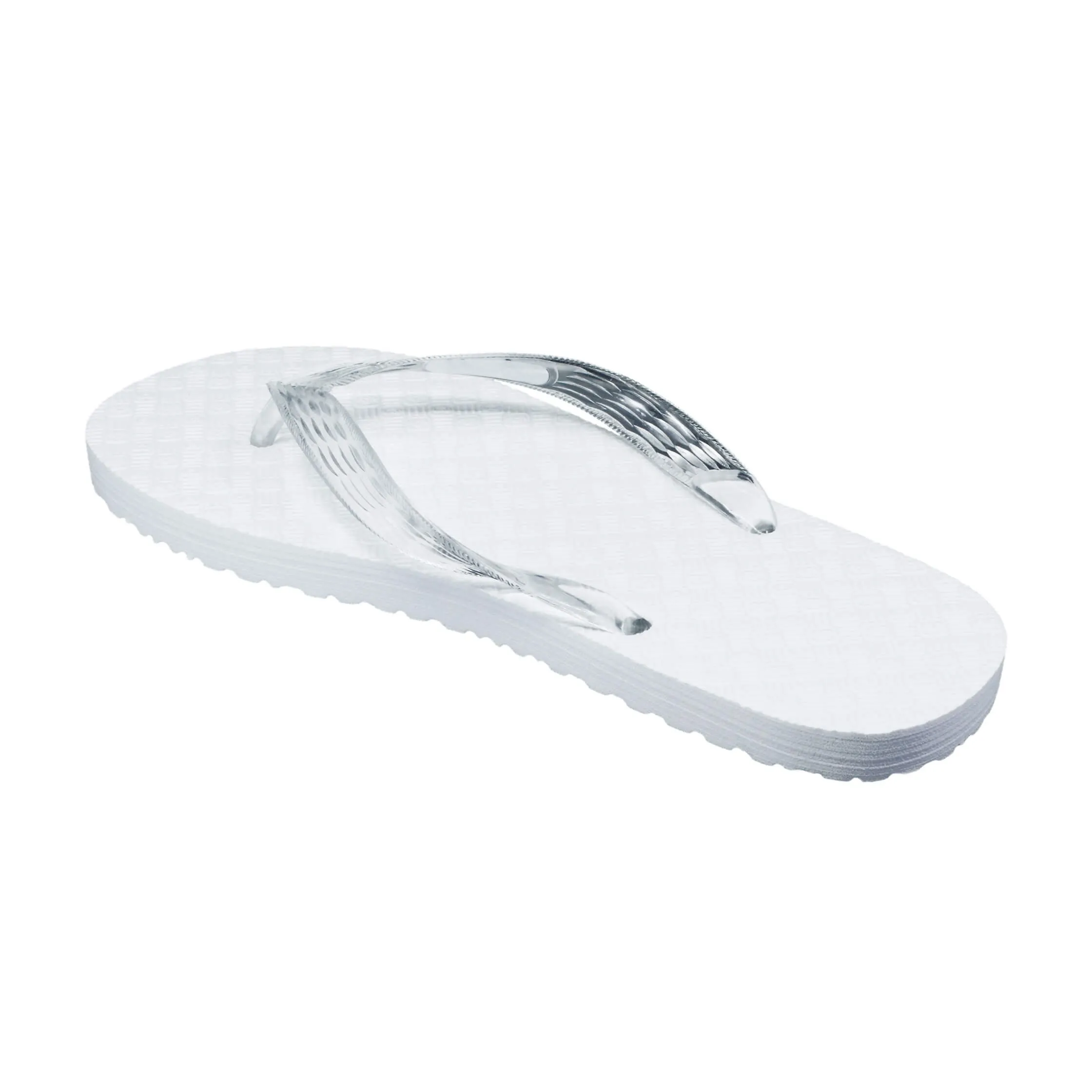 White Platform Women's Clear Strap Slippah